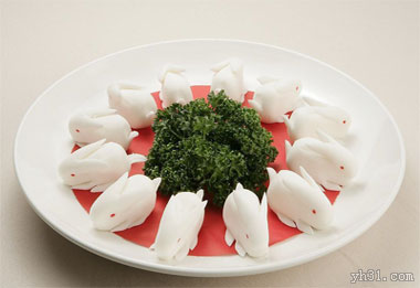 小兔子造型的美食
