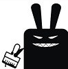 用刷子画像表情之苜苜的大黑兔QQ表情