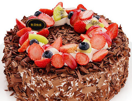 超漂亮的巧克力生日蛋糕图片
