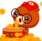 熊小弟坐着吃曲奇饼干