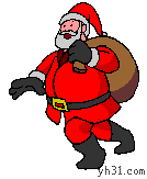 圣诞老人偷偷扛着礼物路过