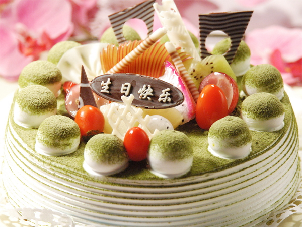 绿色的生日蛋糕