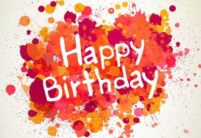 彩色图案的英文字母Happy birthday生日图片