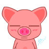 小傻猪QQ表情，可爱的红色小猪猪图片