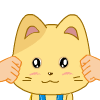 三角猫QQ表情，黄颜色的三角猫图片