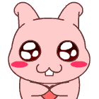 哆啦门牙兔QQ表情，粉红色的门牙兔