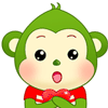 栗子猴QQ表情，一只绿色的小猴子