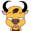 牛牛和妞妞QQ表情，黄颜色的牛牛图片