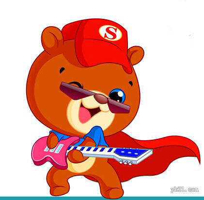 玩吉它耍酷的熊小弟