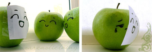 给苹果弄个可爱的笑脸